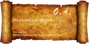Osztovits Antal névjegykártya