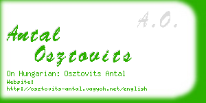 antal osztovits business card